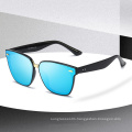 Custom logo  sport shades square frame unisex sunglass mirror